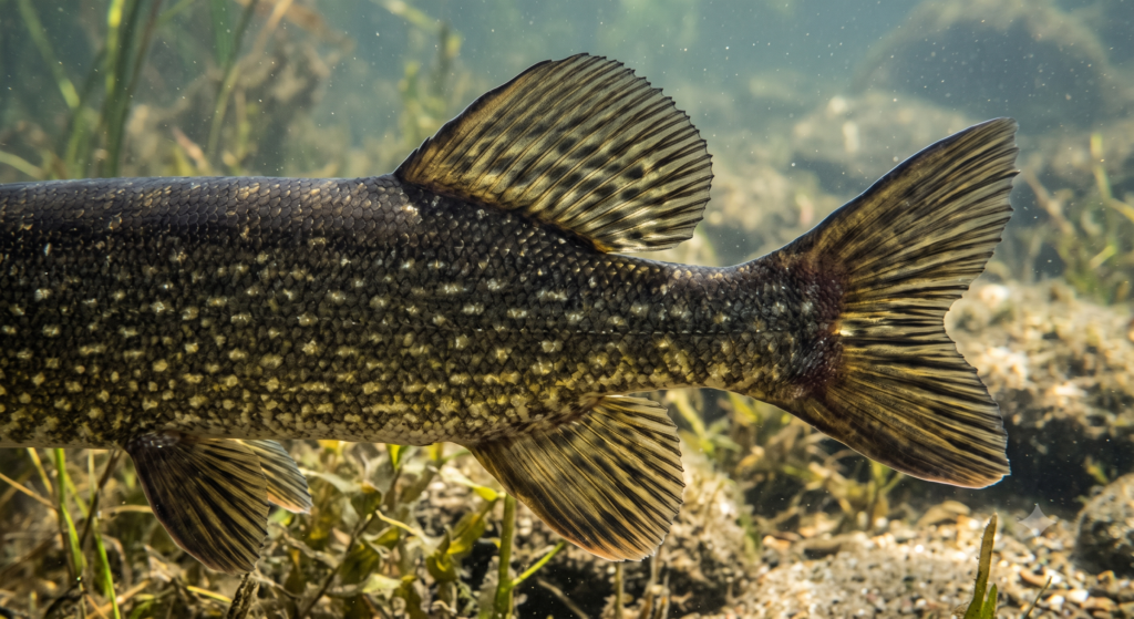 Pike (Esox lucius): The Complete UK Guide 2 Pike rear-set dorsal and anal fins – this ambush body plan gives the fish explosive power from a standing start