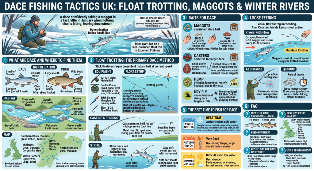 Dace Fishing Tactics UK: Float Trotting, Maggots, and Winter Rivers 1 Dace Fishing Tactics UK: Float Trotting, Maggots, and Winter Rivers
