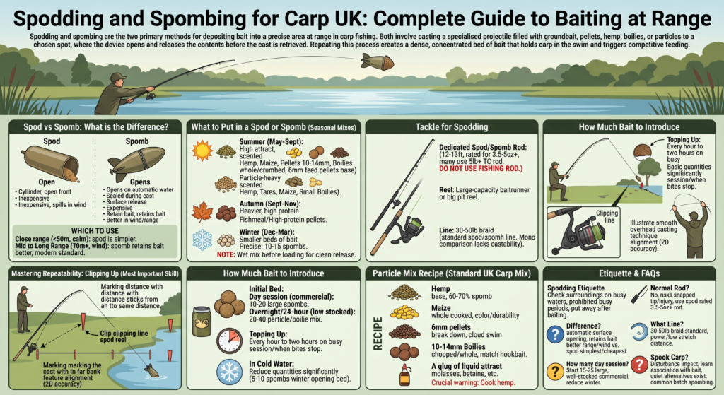 Spodding and Spombing for Carp UK: Complete Guide to Baiting at Range