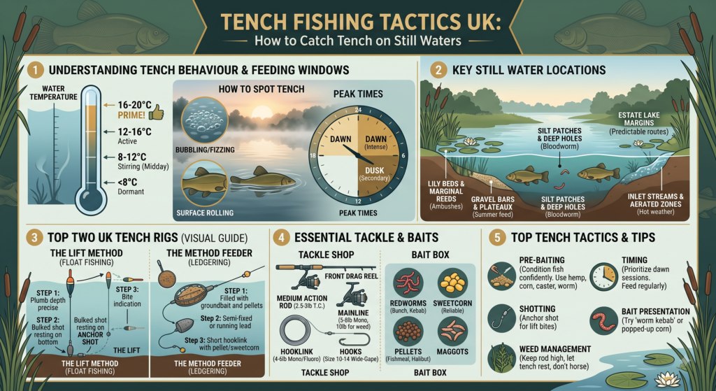 Tench Fishing Tactics UK: How to Catch Tench on Still Waters 1 Tench Fishing Tactics UK: How to Catch Tench on Still Waters