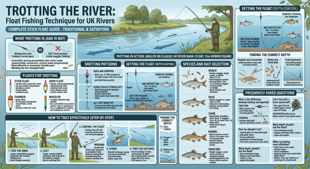 Trotting the River Float Fishing Technique for UK Rivers (Stick Float Guide)