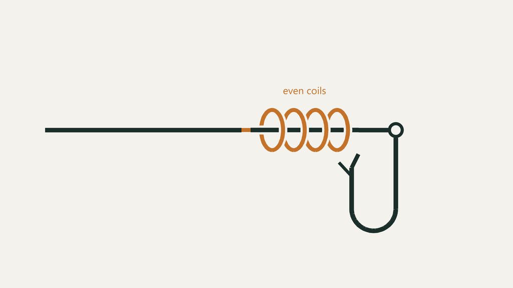 How to Tie the Grinner Knot (Uni Knot): Step-by-Step UK Fishing Guide 2 The finished grinner knot seated tight against a hook eye, showing the neat, even coils of the completed knot